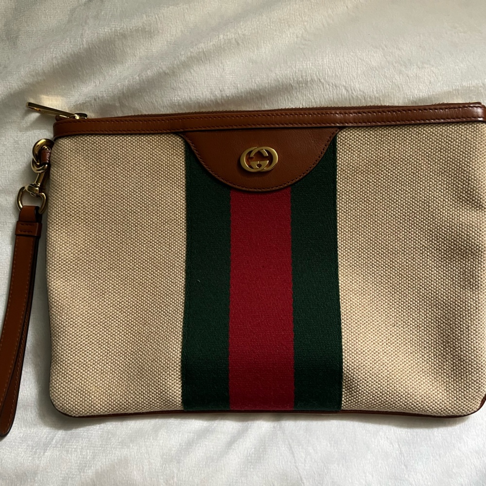 Authentic Vintage Gucci Web Pouch Clutch